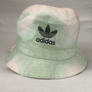 Adidas Originals Tie Dye Bucket Hat Pastel Green Pink Logo Cotton